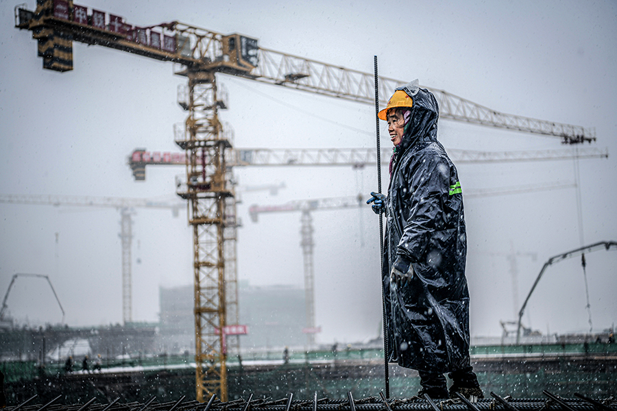 圖為雄安站房施工現(xiàn)場。