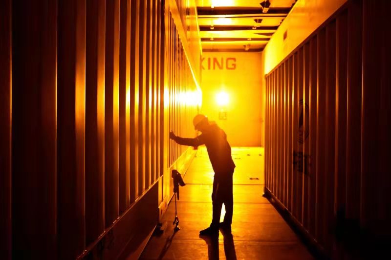 圖為長征五號遙三運載火箭集裝箱。