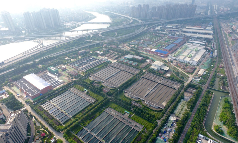 7月2日，無人機拍攝的福州洋里污水廠全景。（新華社記者 姜克紅 攝）