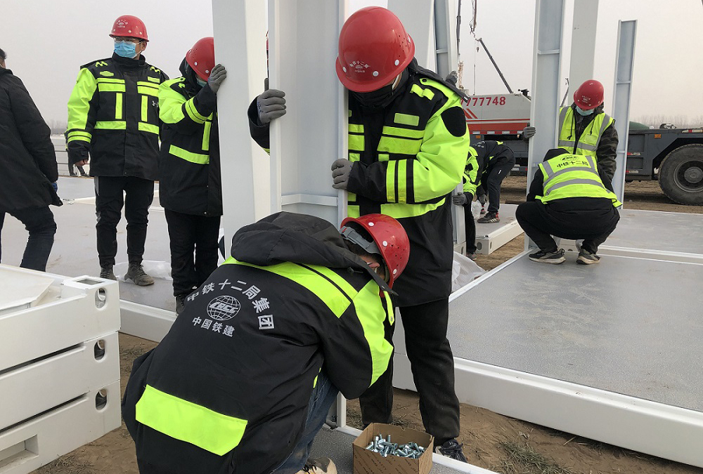 圖為1月14日，隔離點建設現場。