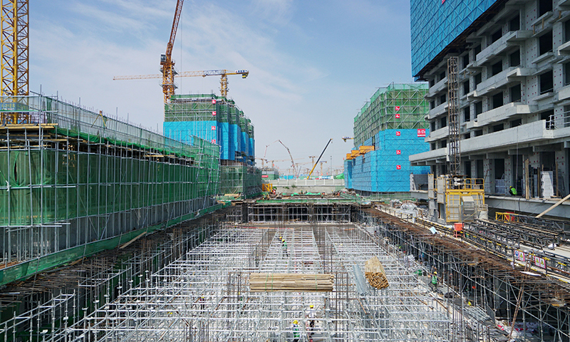 圖為7月3日拍攝的雄安新區容西片區建設現場。（新華社記者 牟宇 攝）