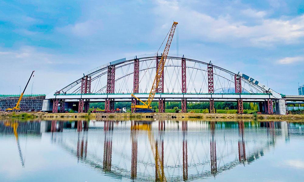 哈薩克斯坦阿斯塔納輕軌建設(shè)現(xiàn)場(chǎng)。